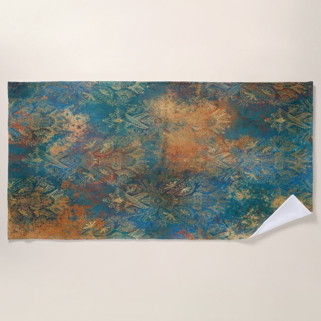 Toalla De Playa Verde azulada Cooper Patina (Anverso)