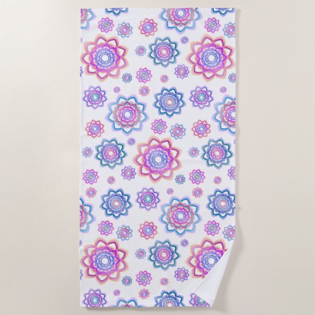 Toalla De Playa Verde color Lotus sencillo rosa pastel (Anverso)