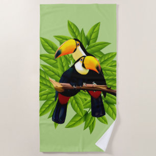 Toalla De Playa Verde del dúo de Toucan