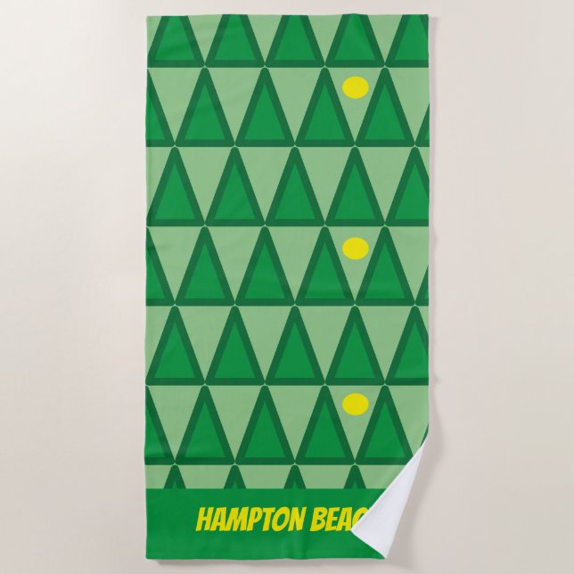 Toalla de playa verde Nombre de playa personalizad (Anverso)