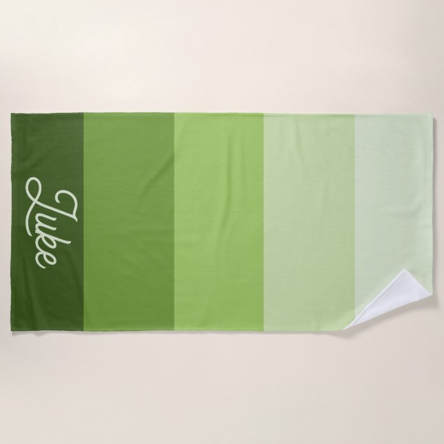 Toalla De Playa Verde Sombreado Personalizado (Anverso)