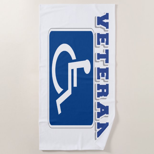 Toalla De Playa Veterano discapacitado (Anverso)