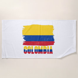 Toalla De Playa Viaje de bandera nacional de Colombia