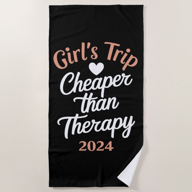 Toalla De Playa Viaje de chica 2024 más barato que las vacaciones  (Anverso)