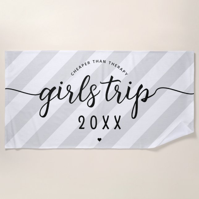 Toalla De Playa Viaje De chicas Más Barato Que Vacaciones De Perso (Anverso)