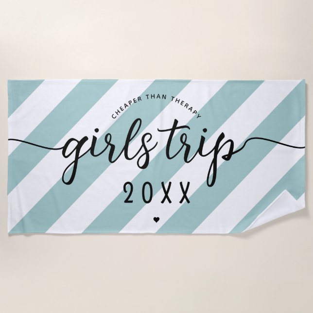 Toalla De Playa Viaje De chicas Más Barato Que Vacaciones De Perso (Anverso)