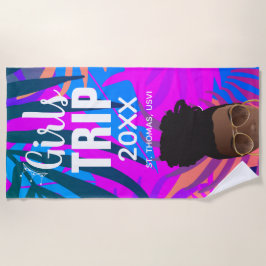 Toalla De Playa Viaje de Chicas tropicales, año, nombre, mujer neg