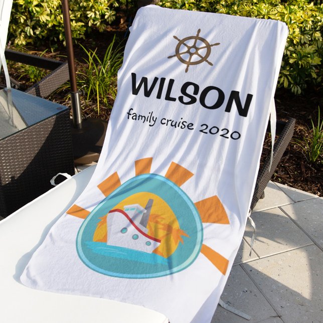 Toalla De Playa Viaje de vacaciones de crucero familiar Keepsake (Subido por el creador)