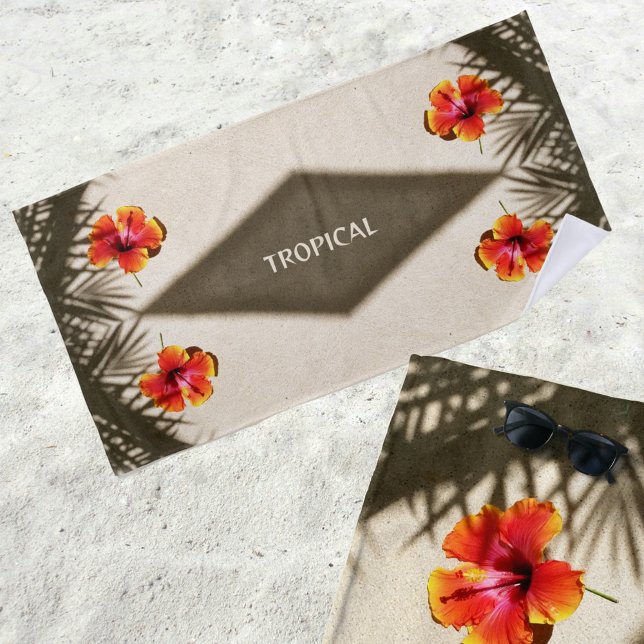 Toalla De Playa Vibes tropicales Hibiscus Polynesian Hawaiian (Subido por el creador)