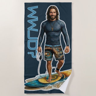 Toalla De Playa Vibraciones de surfista WWJD, Jesús todos los días