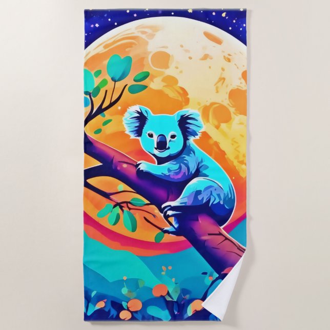 Toalla De Playa Vibrant Koala Moon (Anverso)