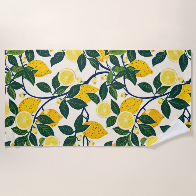 Toalla De Playa Vibrant Lemon Grove (Anverso)