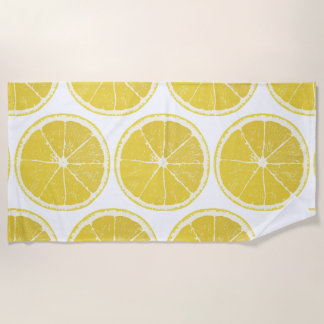 Toalla De Playa Vibrant Lemon Slice Pattern Summer Beach Towel