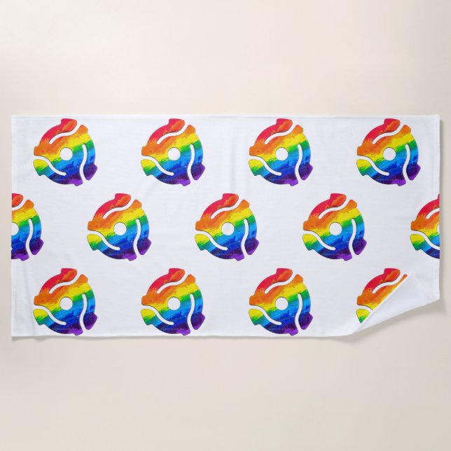 Toalla De Playa Vibrante de adaptador de registro de 45 RPM de plá (Anverso)