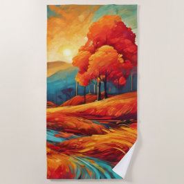 Toalla De Playa Vibrante escena del río Cae