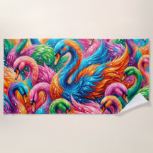 Vibrante paisaje de sueños de cisne – Boho psicodé