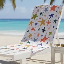 Toalla De Playa Vibrante Patrón de Estrella Colorido con Acogedor