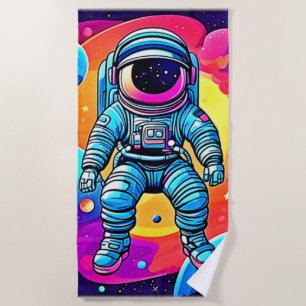 Toalla De Playa Vibrante Personalizado espacial Arte: Sueños de as