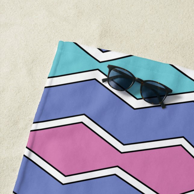 Toalla De Playa Vibrante Picos ZigZag (In situ)