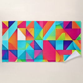 Toalla De Playa Vibrantes patrones abstractos coloridos