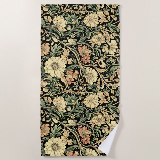 Toalla De Playa Victorian-style floral pattern  (Anverso)