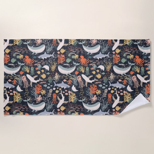 Toalla De Playa Vida marina (Anverso)