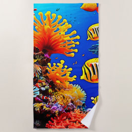 Toalla De Playa Vida submarina colorida del océano