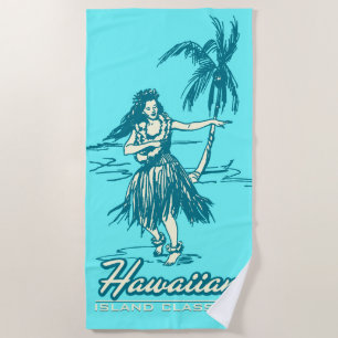 Toalla De Playa Vientos comerciales de la isla hawaiana Hula Chica