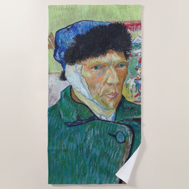 Toalla De Playa Vincent van Gogh - Autorretrato con oreja vendada (Anverso)