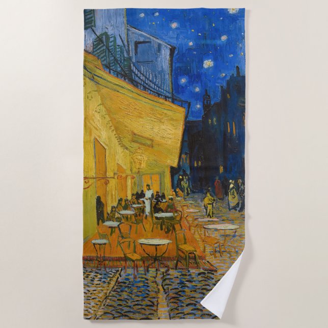 Toalla De Playa Vincent van Gogh - Cafe Terrace de noche (Anverso)