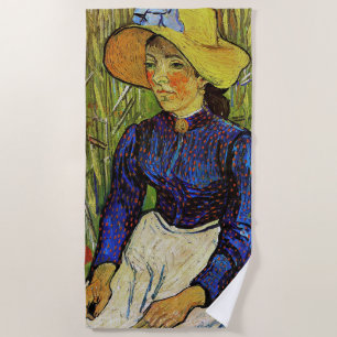 Toalla De Playa Vincent van Gogh - Campesina con sombrero de paja