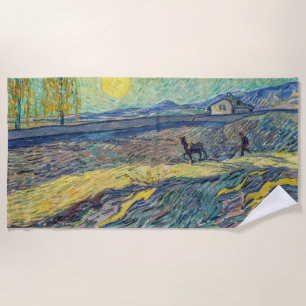 Toalla De Playa Vincent van Gogh - Campo con agricultores arados