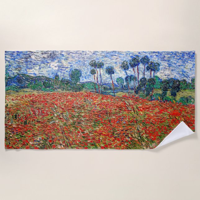 Toalla De Playa Vincent van Gogh - Campo de amapola (Anverso)