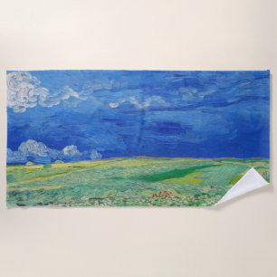 Toalla De Playa Vincent van Gogh - Campos de trituración bajo las 