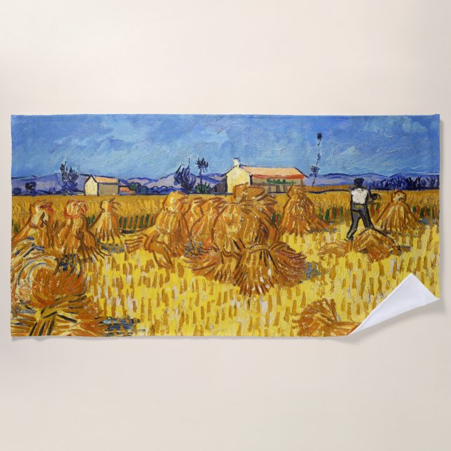 Toalla De Playa Vincent van Gogh - Cosecha en Provenza (Anverso)