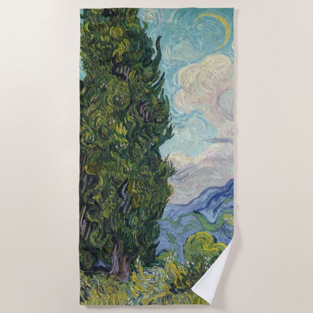 Toalla De Playa Vincent van Gogh - Cypresses (Anverso)