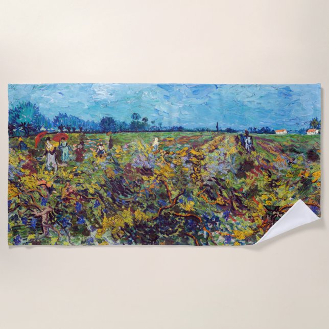 Toalla De Playa Vincent van Gogh - Green Vineyard (Anverso)