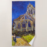 Toalla De Playa Vincent van Gogh - La Iglesia de Auvers<br><div class="desc">Iglesia de Auvers / l'Eglise à Auvers-sur-oise por Vincent Van Gogh en 1890</div>