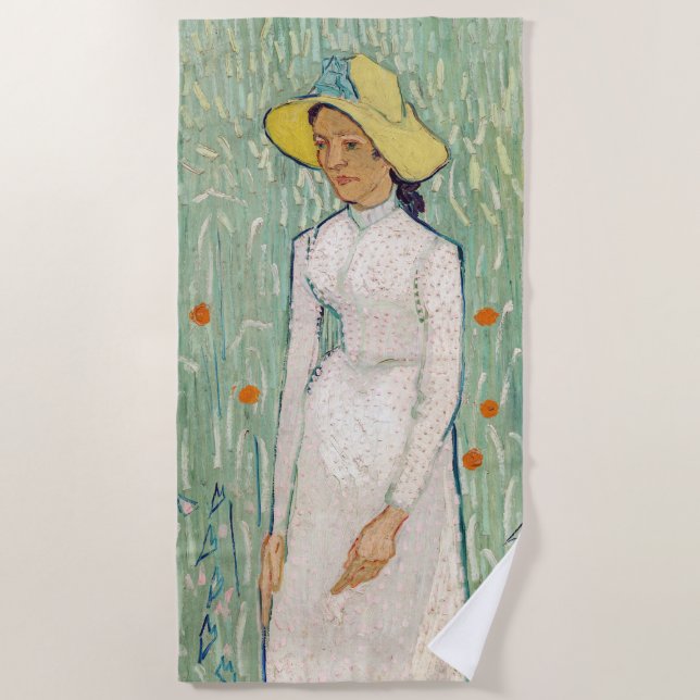 Toalla De Playa Vincent van Gogh - Muchacha de Blanco (Anverso)