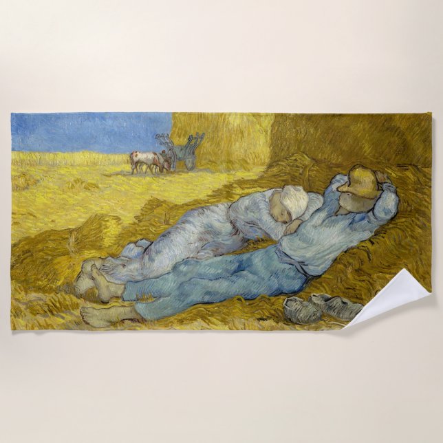 Toalla De Playa Vincent Van Gogh - Noon, Descanse del trabajo / Si (Anverso)