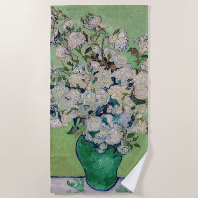Toalla De Playa Vincent van Gogh - Rosas (Anverso)