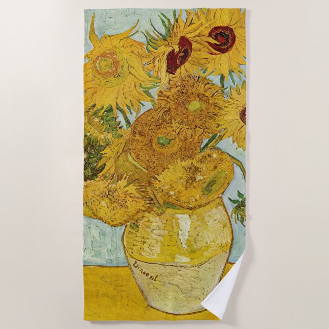 Toalla De Playa Vincent Van Gogh - Vase con doce girasoles (Anverso)