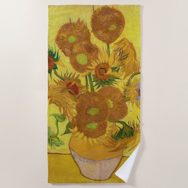 Toalla De Playa Vincent van Gogh - Vase con quince girasoles (Anverso)