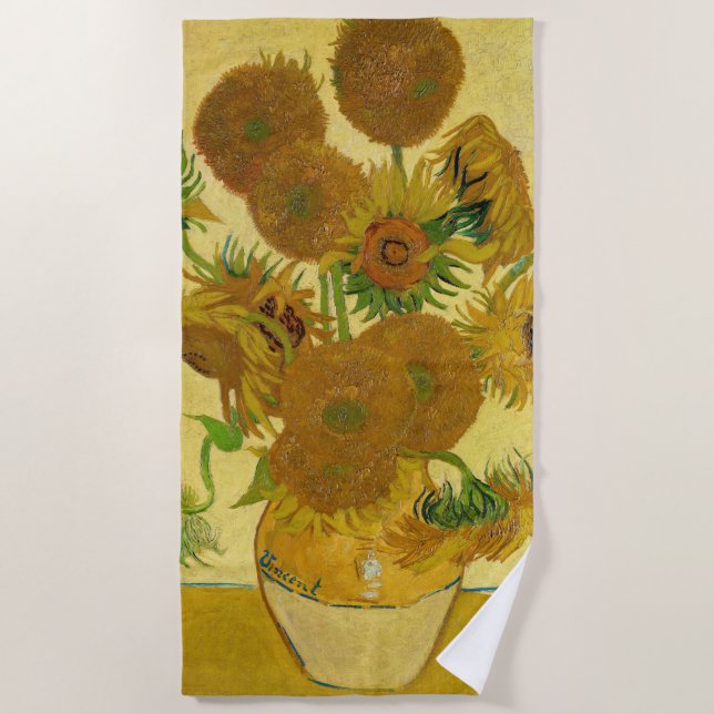 Toalla De Playa Vincent van Gogh - Vase con quince girasoles (Anverso)