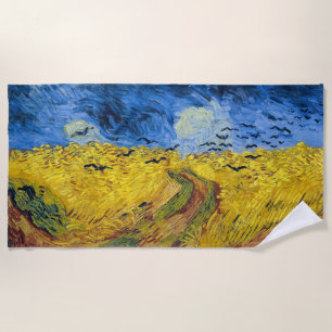 Toalla De Playa Vincent van Gogh - Wheatfield con cuervos