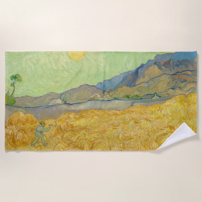 Toalla De Playa Vincent van Gogh - Wheatfield con un pañal (Anverso)