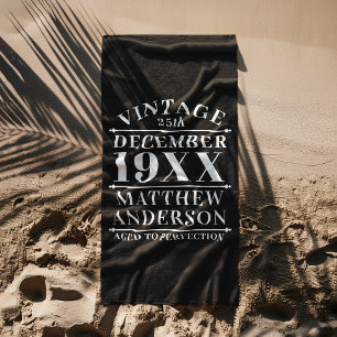 Toalla De Playa Viñeta personalizada de edad avanzada a perfección