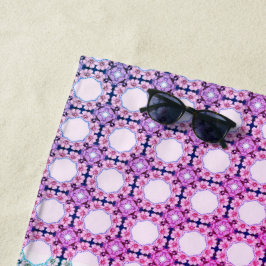 Toalla De Playa Viñetas florales: Patrón geométrico de intricado