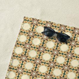 Toalla De Playa Viñetas florales: Patrón geométrico de intricado