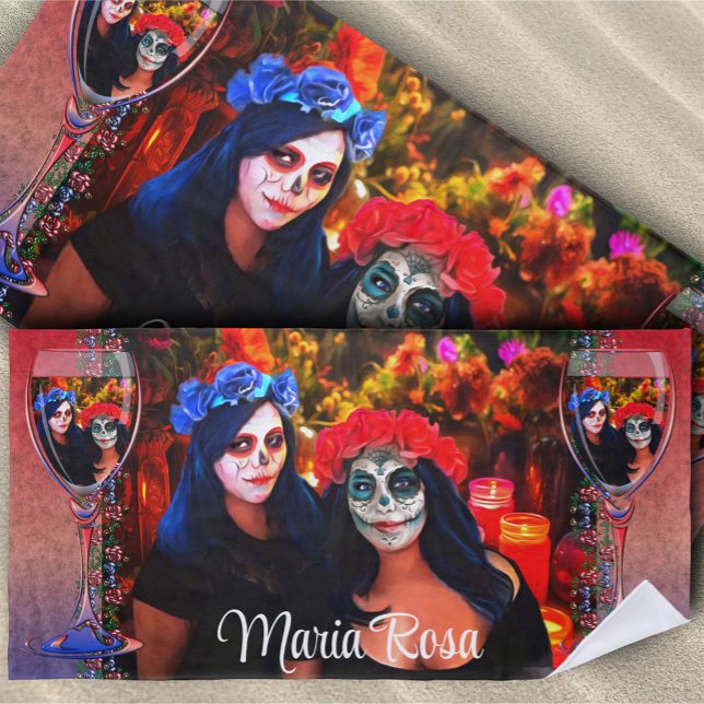 Toalla De Playa Vino, atrinas, flores y velas 1718 (Subido por el creador)